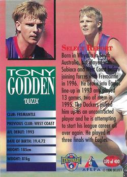 1996 Select AFL #370 Tony Godden Back